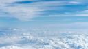 Blue sky and clouds seen from above