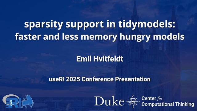 Sparsity support in tidymodels, faster and less memory hungry models - Emil Hvitfeldt